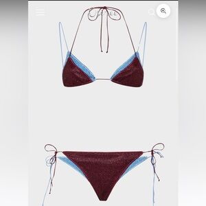 Oseree Burgundy and Blue Bikini